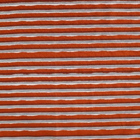 Coupon 3m Tissu Voile de Coton Imprimé Cognac