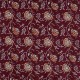 Coupon 3m Tissu Voile de Coton Imprimé Fleurs Cognac