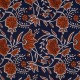Coupon 3m Tissu Voile de Coton Imprimé Fleurs Cognac