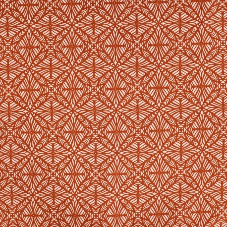 Coupon 3m Tissu Voile de Coton Imprimé Cognac