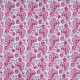 Coupon 3m Tissu Voile de Coton Imprimé Fleurs Fuchsia 
