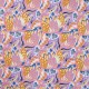 Coupon 3m Tissu Voile de Coton Imprimé Abstrait Lilas