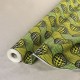 Coupon 3m Tissu Wax Imprimé Vert Noir 
