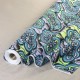 Coupon 3m Tissu Wax Imprimé Bleu Vert Noir
