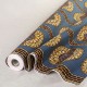 Coupon 3m Tissu Wax Imprimé Bleu Marron 