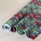 Coupon 3m Tissu Wax Imprimé Vert Rouge