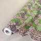 Coupon 3m Tissu Wax Imprimé Marron Vert
