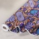 Coupon 3m Tissu Wax Imprimé Violet Marron 