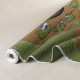Coupon 3m Tissu Wax Imprimé Vert Marron 