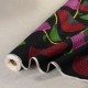 Coupon 3m Tissu Wax Imprimé Noir Rose Vert