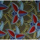 Coupon 3m Tissu Wax Imprimé Floral Bleu Rouge