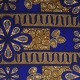 Coupon 3m Tissu Wax Imprimé Bleu et Ocre