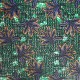 Coupon 3m Tissu Wax Imprimé Feuille Fond Vert