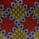 Coupon 3m Tissu Wax Imprimé Abstrait Rouge Jaune et Bleu