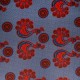 Coupon 3m Tissu Wax Imprimé Motif Paon Rouge