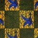 Coupon 3m Tissu Wax Imprimé Oiseau Bleu