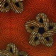 Coupon 3m Tissu Wax Imprimé Géométrique Fond Orange 
