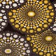 Coupon 3m Tissu Wax Imprimé Floral Jaune et Blanc