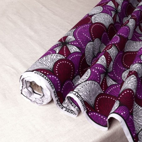 Coupon 3m Tissu Wax Imprime Mix Prune