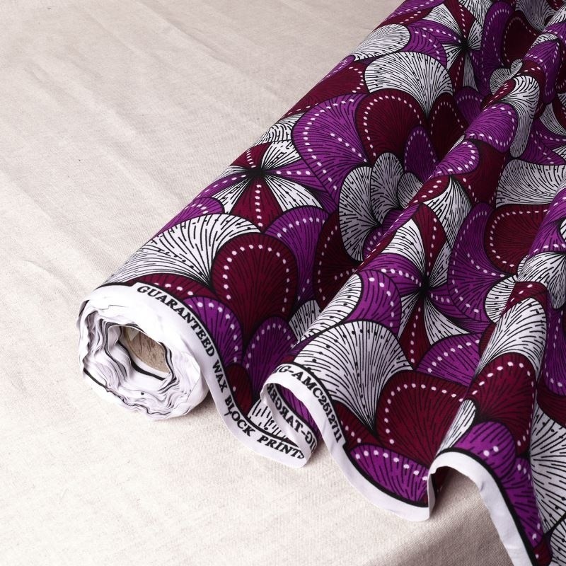 Coupon 3m Tissu Wax Imprime Mix Prune