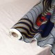 Coupon 3m Tissu Wax Imprime Mix Oiseau Bleu