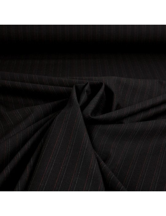 Tissu lainage léger à rayures noir
