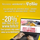 📣📣Nouveau week-end de folie sur le site TOTO 📣📣
💥Remise de -20% des 40 euros d’achat 💥(Hors soldes et produit déjà remisé)
code : TOTOFOU20
❤Les nouveautés❤ n'échappent pas à cette promo.
Du samedi 22 janvier 20h au lundi 24 janvier à 9h30 
Cette offre est uniquement valable sur le site www.toto.fr.

#toto #tototissus #coutureaddict #couture #jefaismesvetements #coutureaddict #coudre #tissu #mercerie